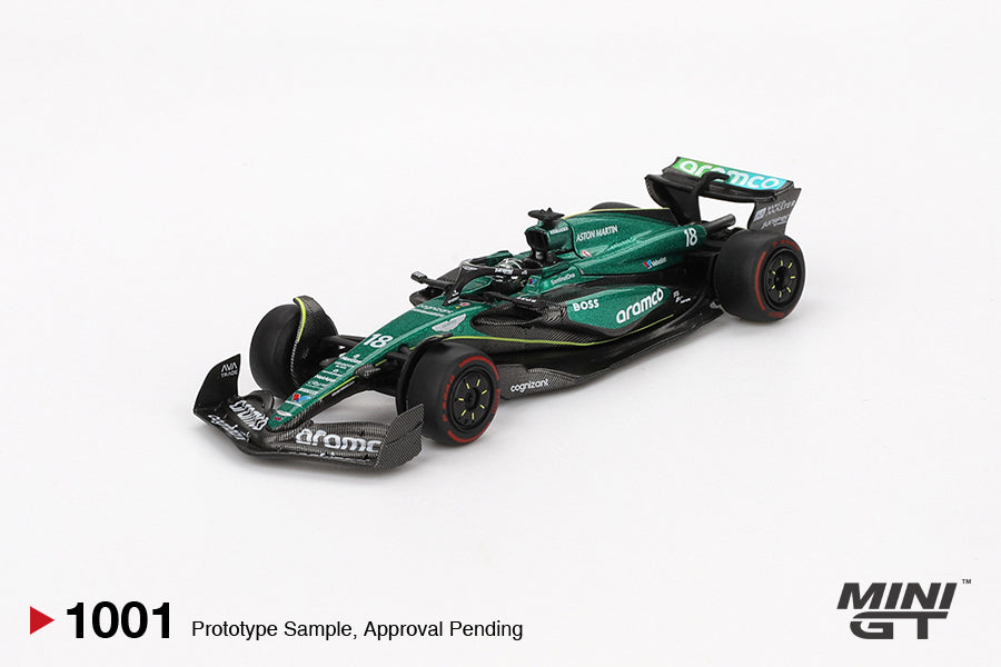 Mô hình xe Mini GT 1:64 Aston Martin AMR24 #18 Lance Stroll 2024 F1 2024 Bahrain GP - MGT01001