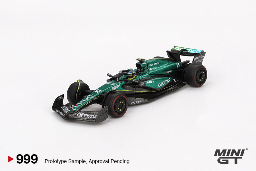 Mô hình xe Mini GT 1:64 Aston Martin AMR24 #14 Fernando Alonso 2024 F1 2024 Bahrain GP - MGT00999