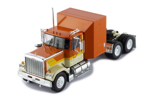 [TR129.22] Mô hình xe đầu kéo IXO 1:43 Gmc General 1980 Beige And Orange Stripes - TR129.22